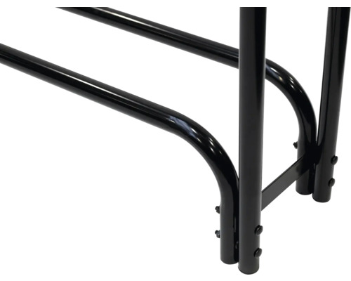 ShelterLogic stalen brandhoutstapelhulp inclusief afdekking, 244 x 25 x 118 cm, zwart