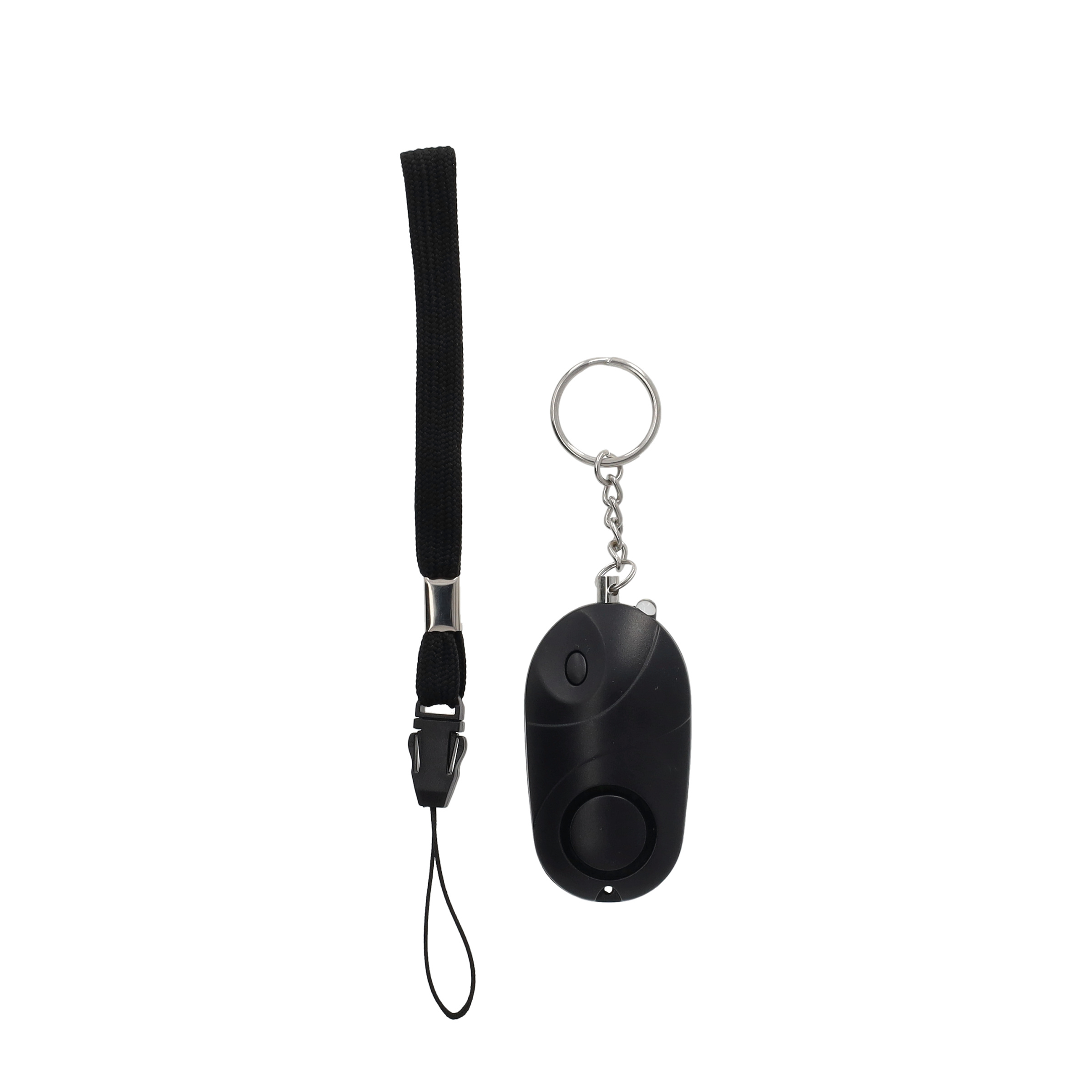 Mobiler Taschen Alarm (135db) Personen Alarmanlage Alarmsirene mit LED und Schlüssel Anhänger - Schwarz