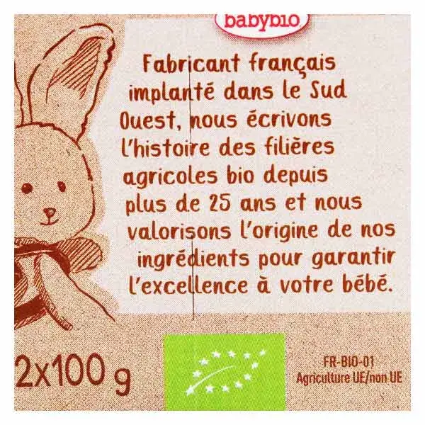 Sobremesas Lácteas Babybio, Arroz Doce com Coco e Manga, +8 meses, Orgânico, Pacote com 2 x 100g