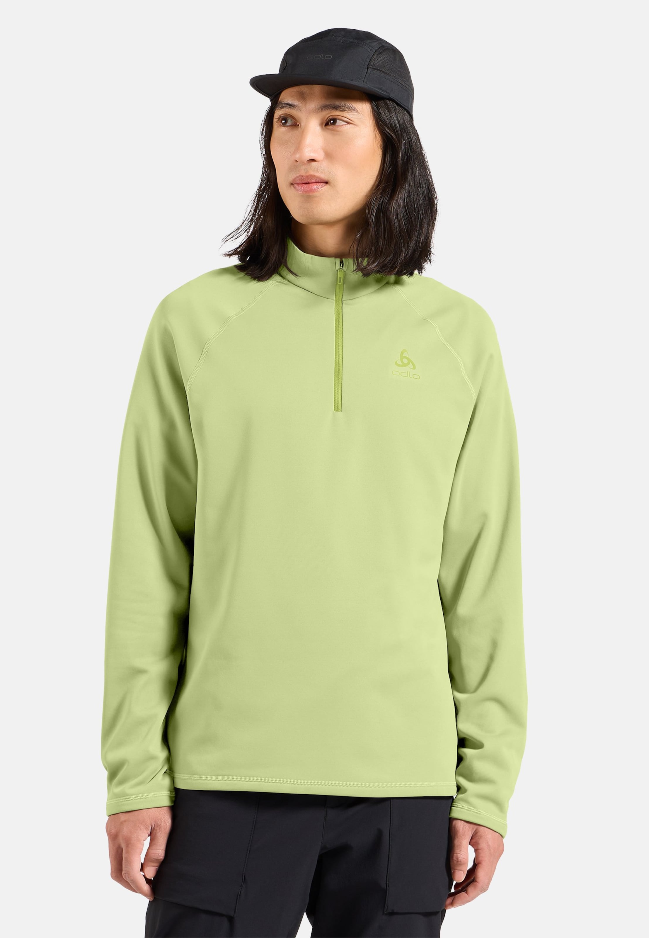 Besso Mid Layer mit Halbreissverschluss in shadow lime