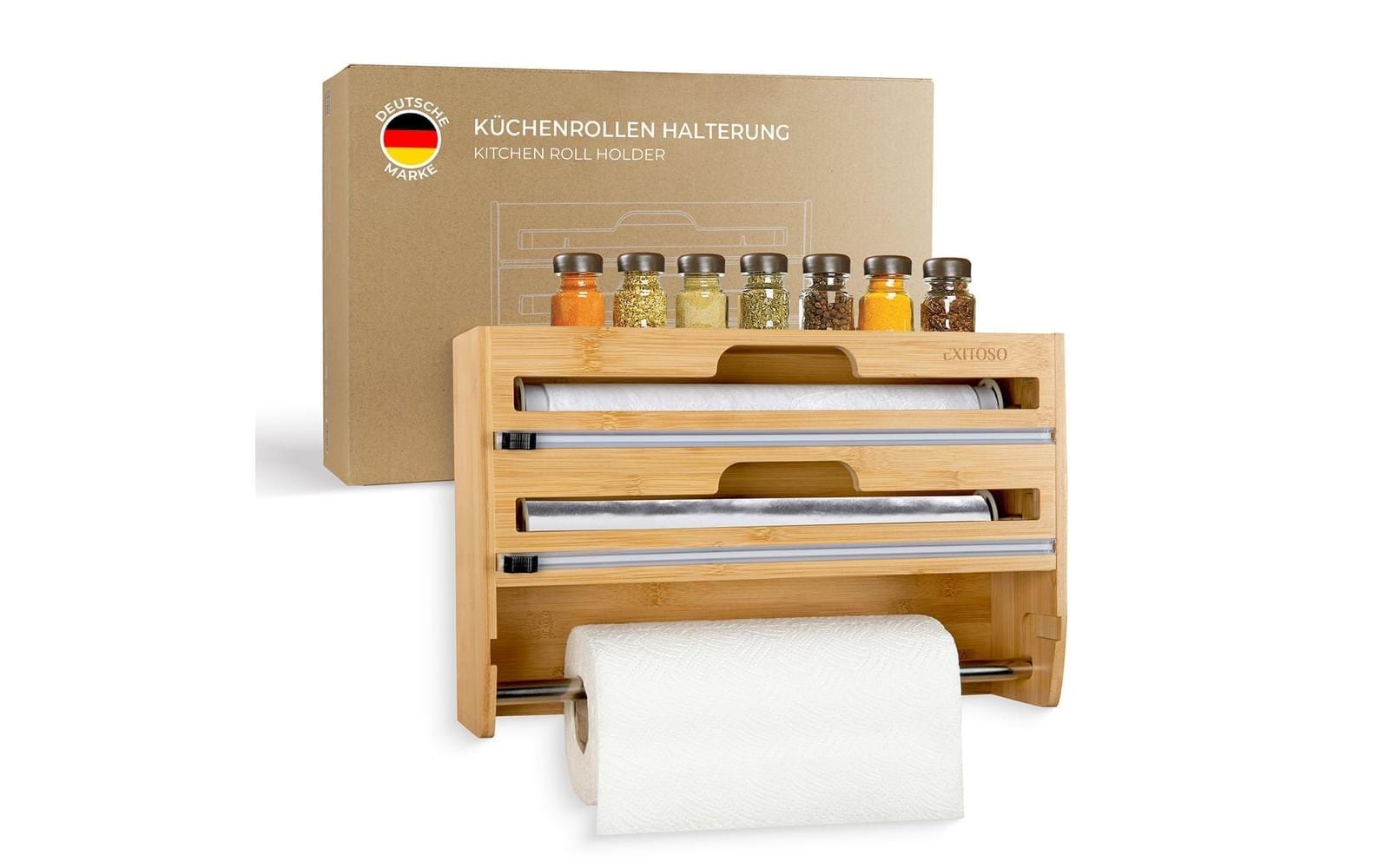 Küchenrollenhalter »Exitoso 3 in 1 Küchenrollenhalter Braun«