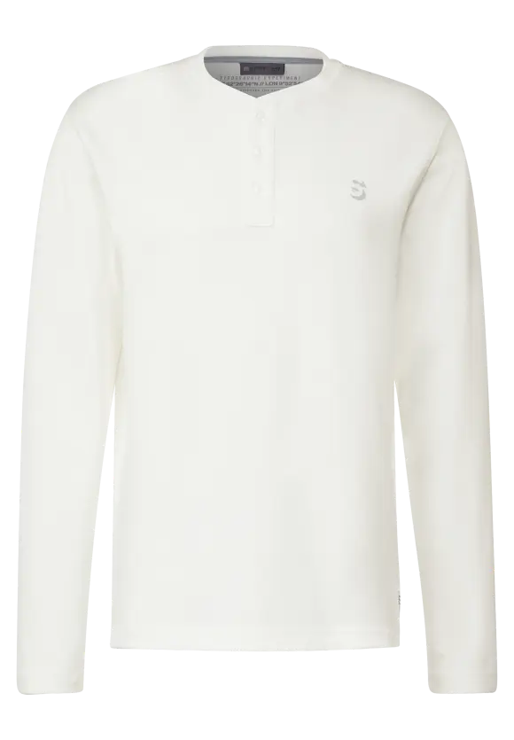 Struktur Henleyshirt - broken white