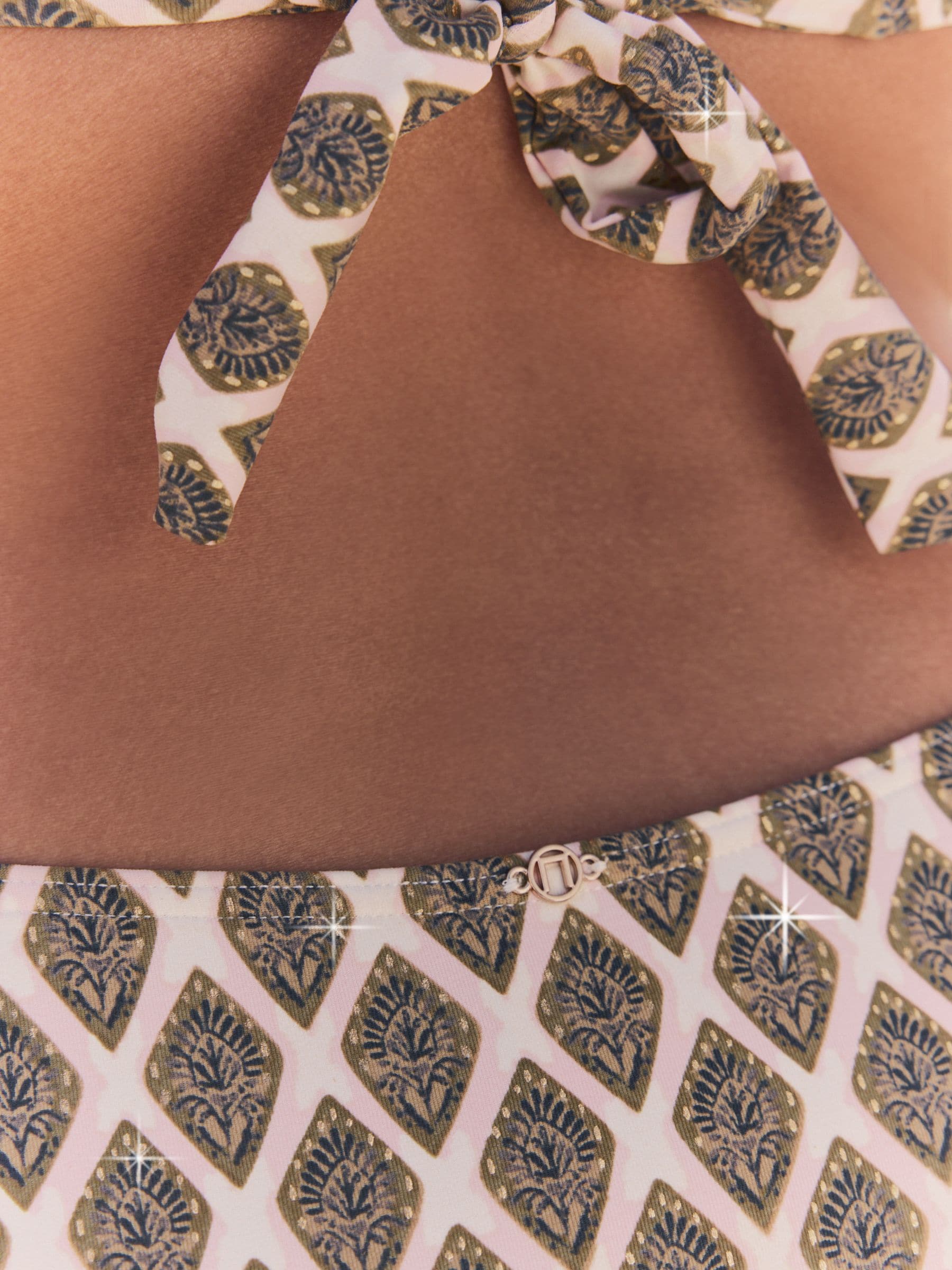 Houtblok Khaki Groen/Cream folie - Bikinibroekjes