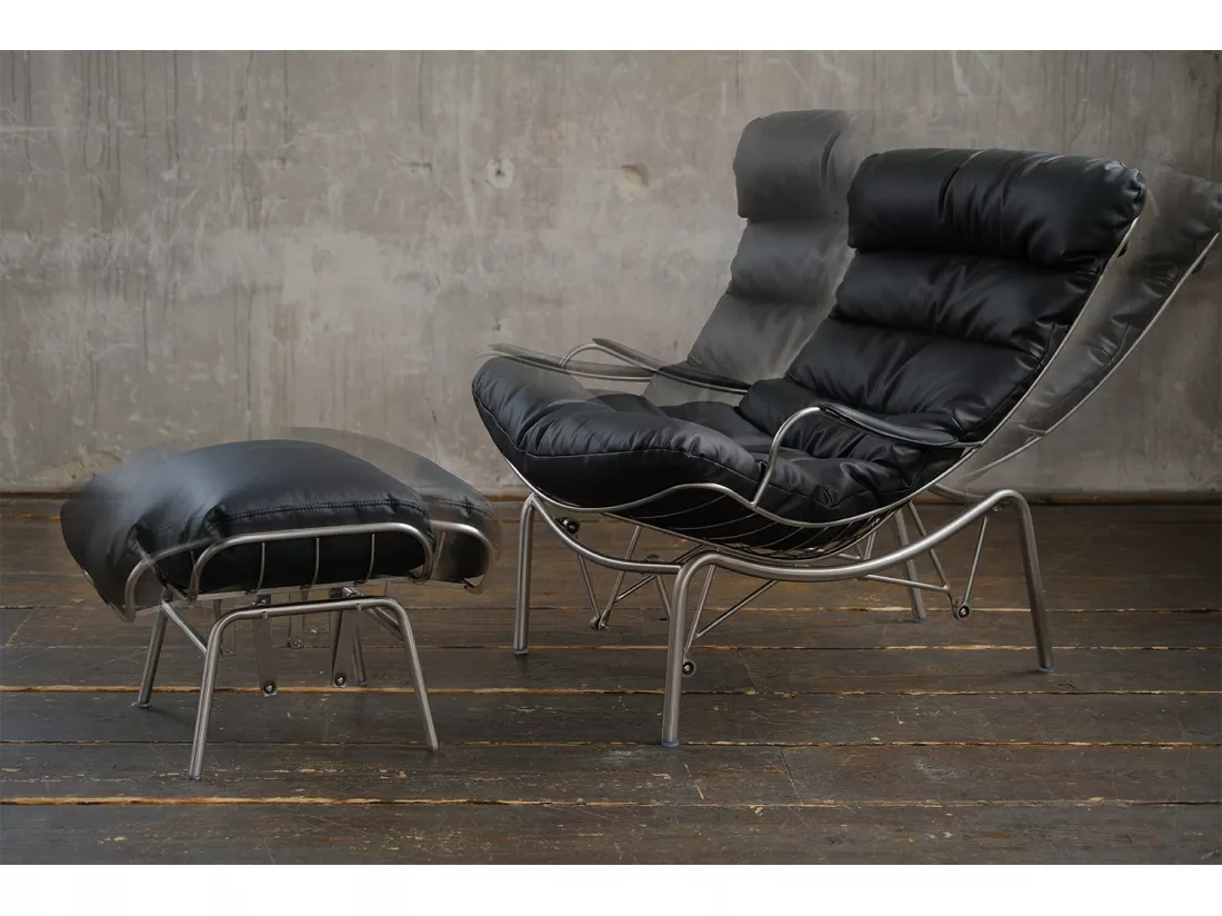 Fauteuil - Noir cuir - ROWA
