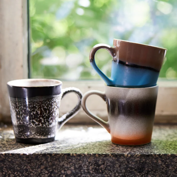 HKliving - 70's Espressobecher, lungo, expression (2er-Set)