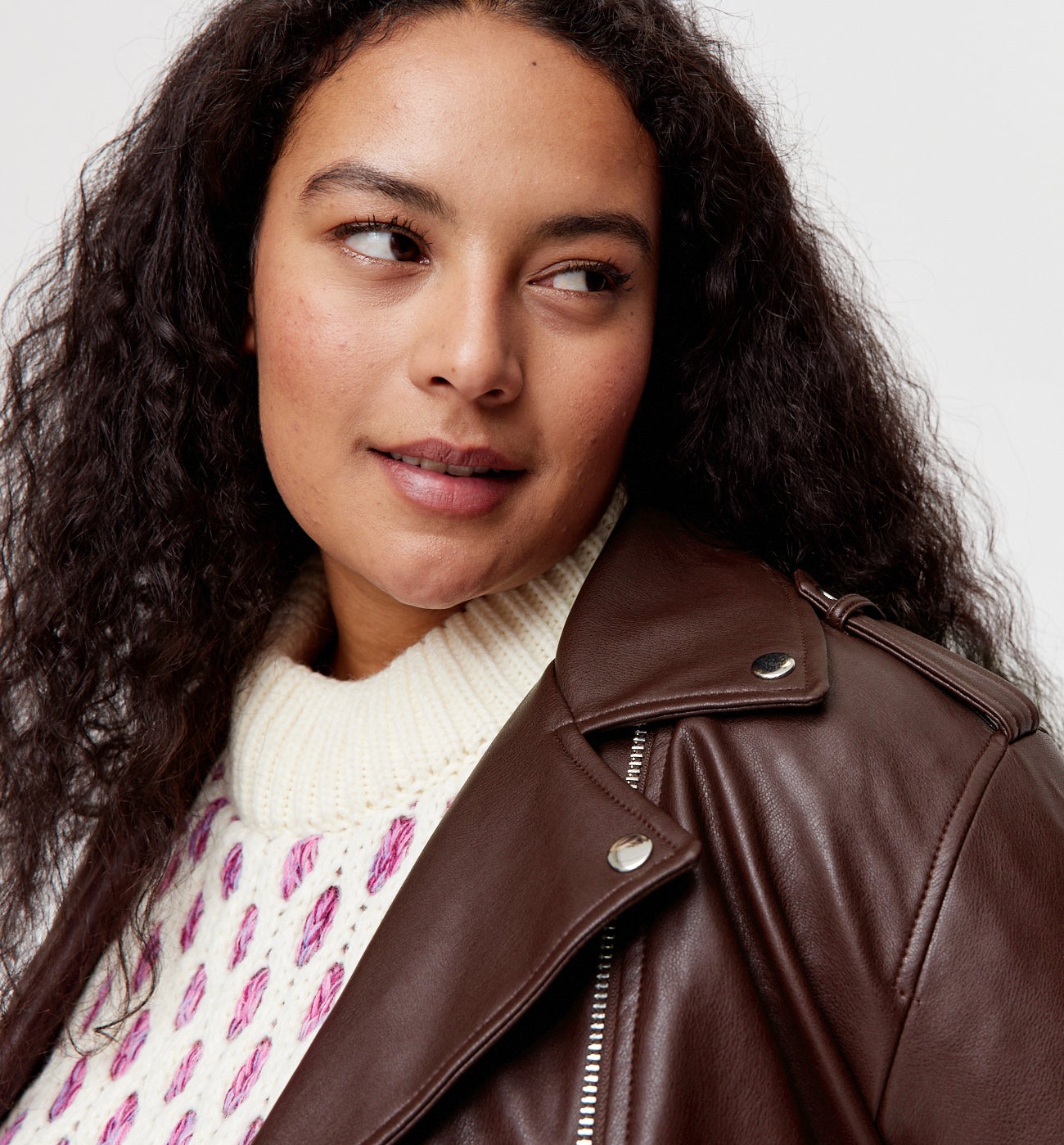 Blouson effet cuir Femme - Bordeaux