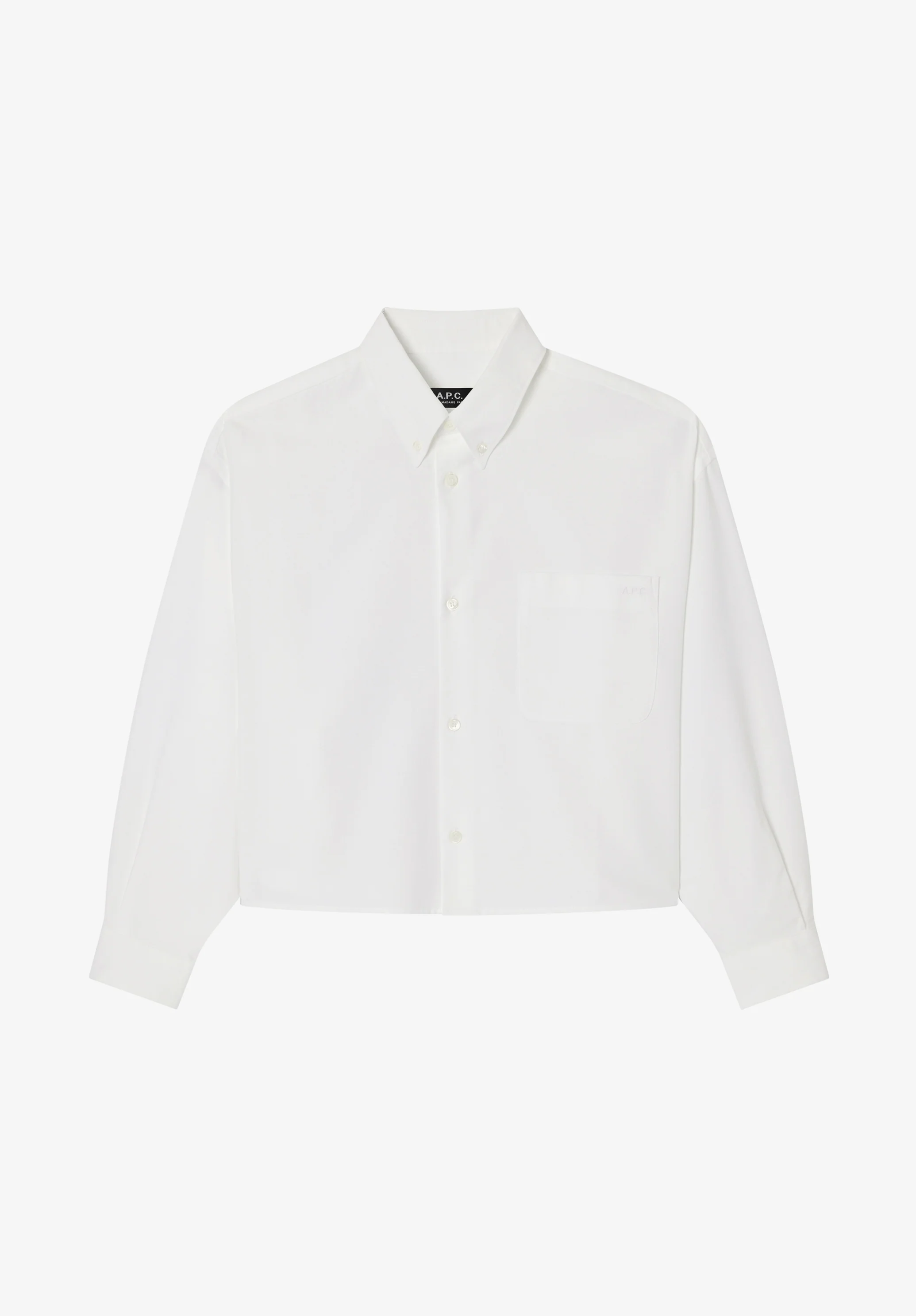 Chemise courte en oxford blanc - Blanc