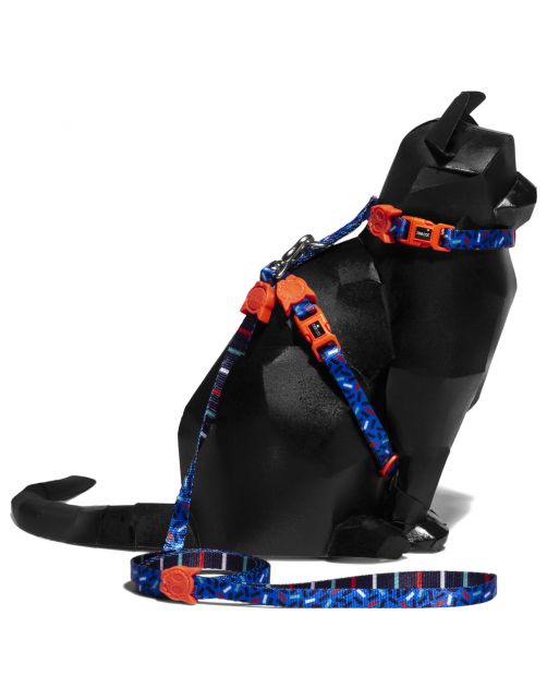 Zee.Dog Atlanta Harnas + Lijn - Kattenharnas - 20-30x1.0 cm Multi-Color One Size
