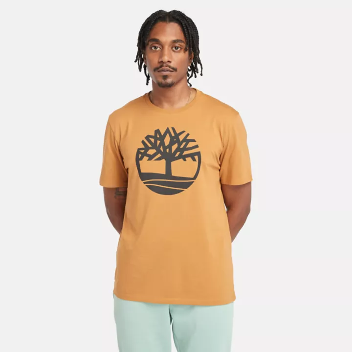T-shirt à logo arbre Kennebec River pour homme en jaune clair