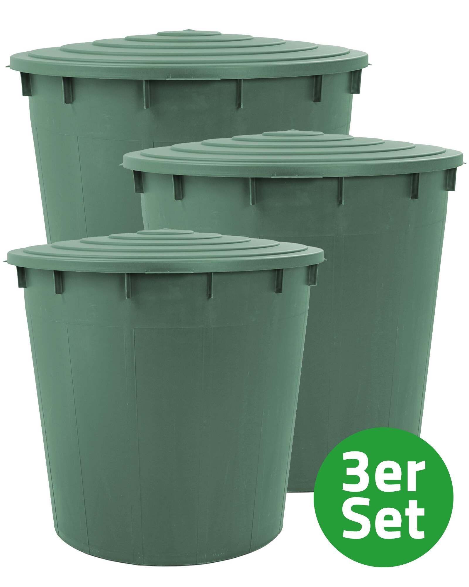 Regentonne Sparpaket 1500 Liter (3x500 L)mit Verbinderset