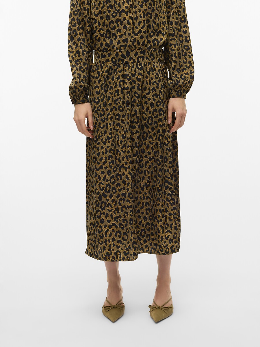 VERO MODA<br>Saia longa com estampa de leopardo