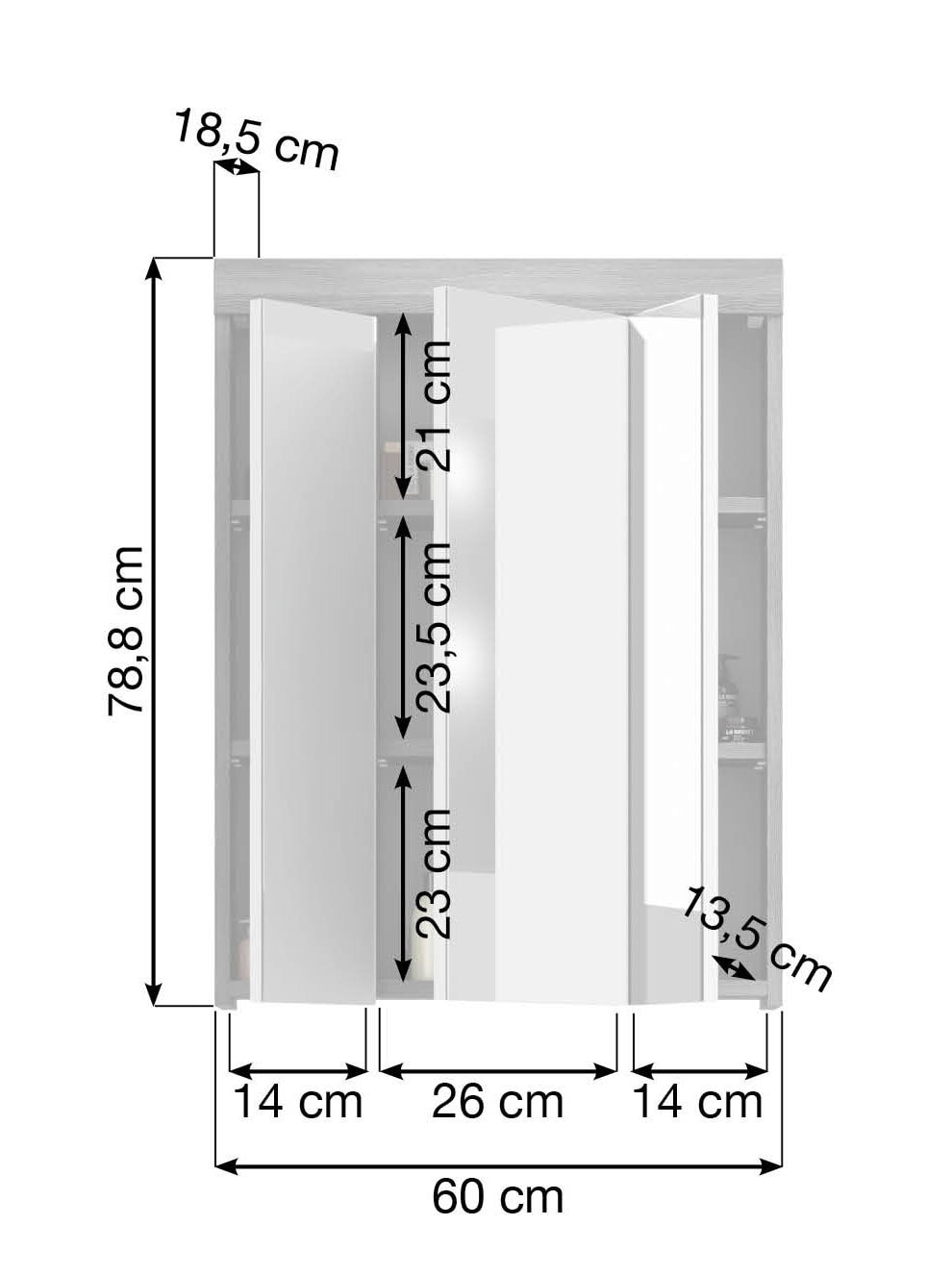 Spiegelschrank Scout 60x79x18 cm