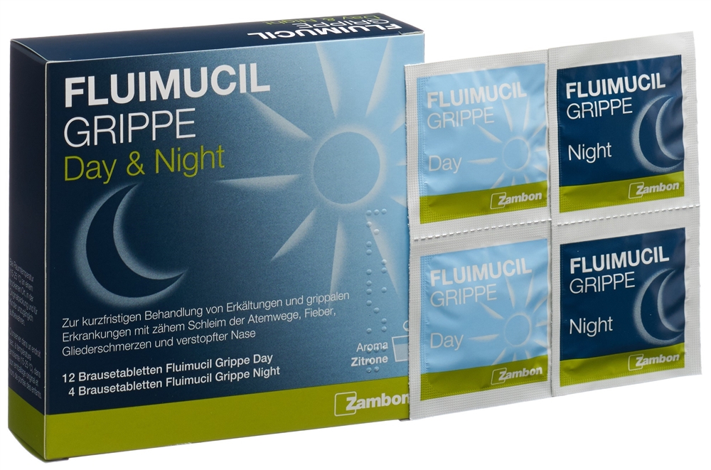 FLUIMUCIL Grippe Day Night Brausetabl Btl 16 Stk