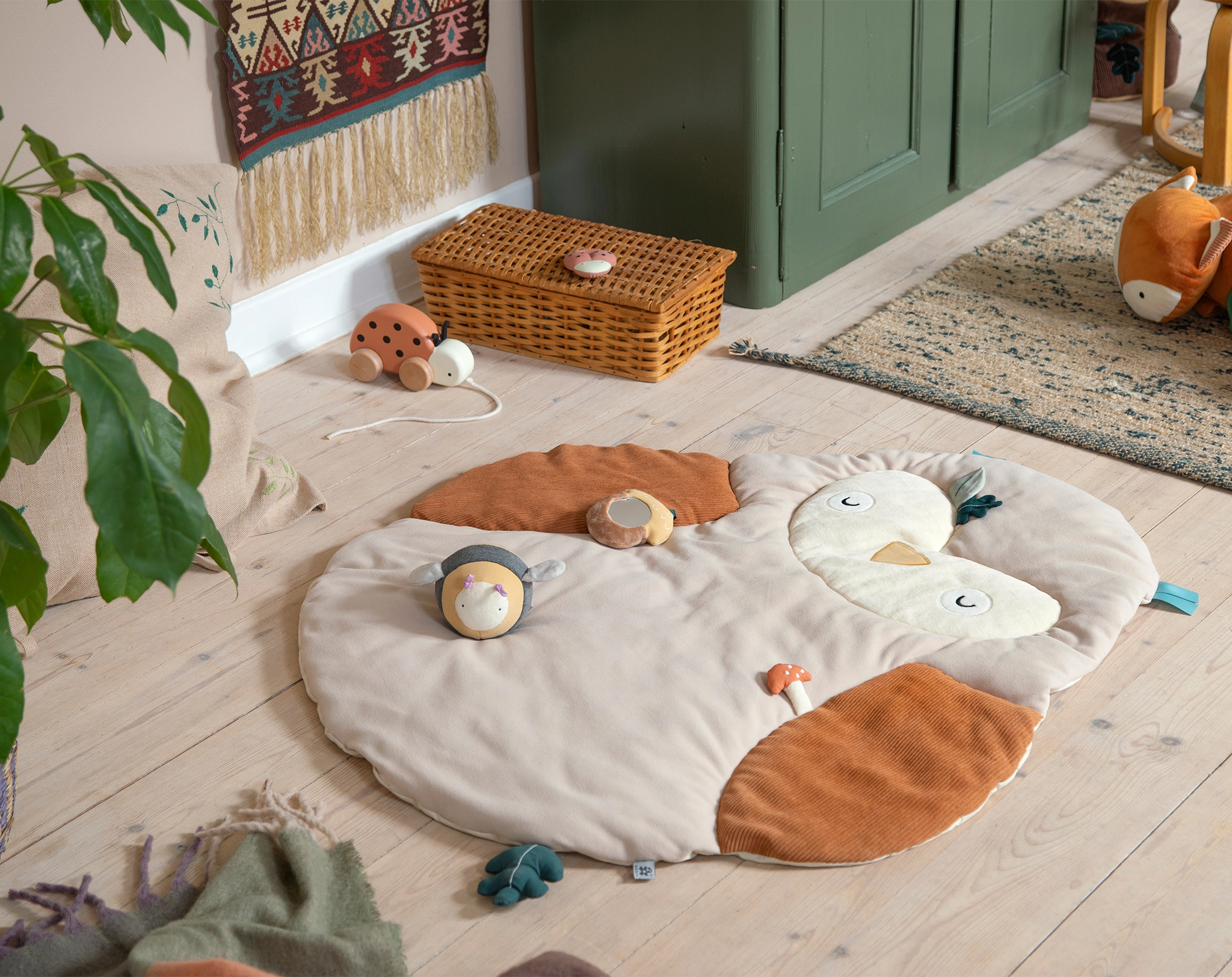 Aktivitäts-Spieldecke BLINKY DIE EULE (89x98) in beige