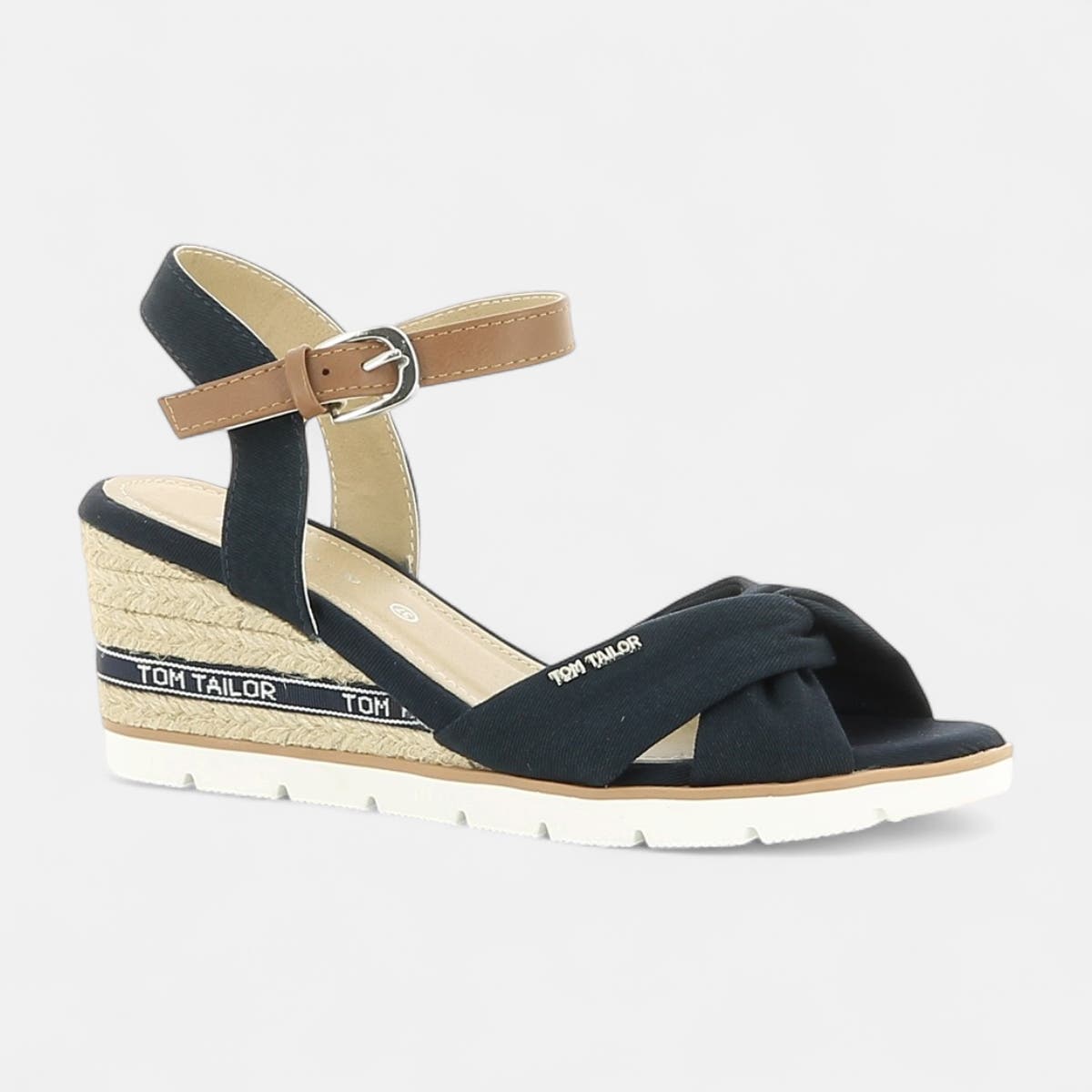 Espadrilles à talon compensé Femme bleu marine