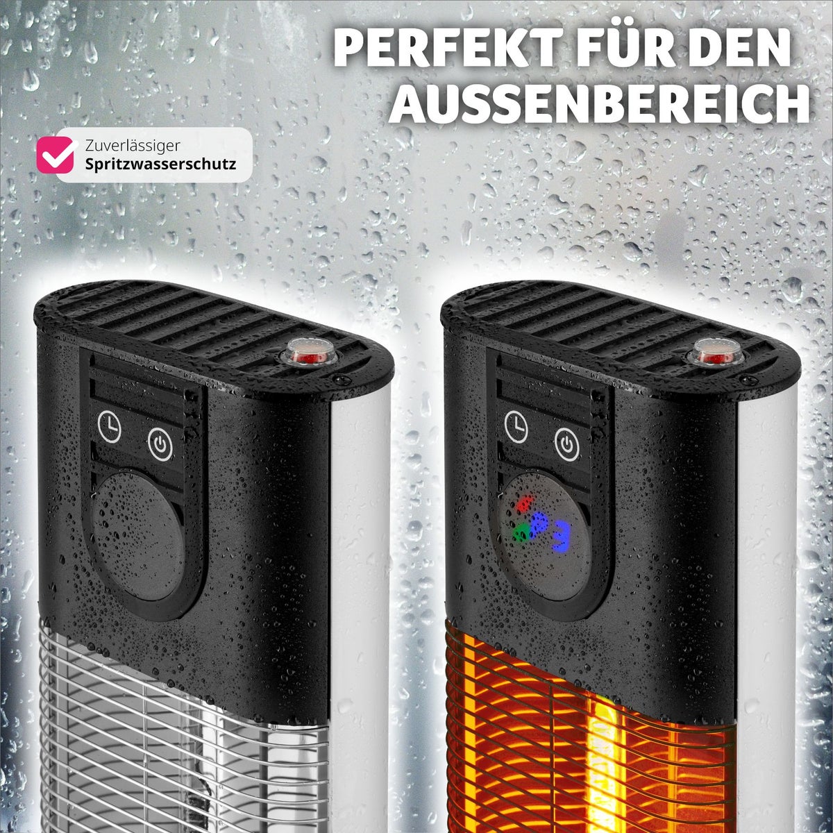 tectake Solaris Terra infraroodstraler, 3 vermogensniveaus 500, 1000 en 1500 W, 29 x 29 x 76,5 cm