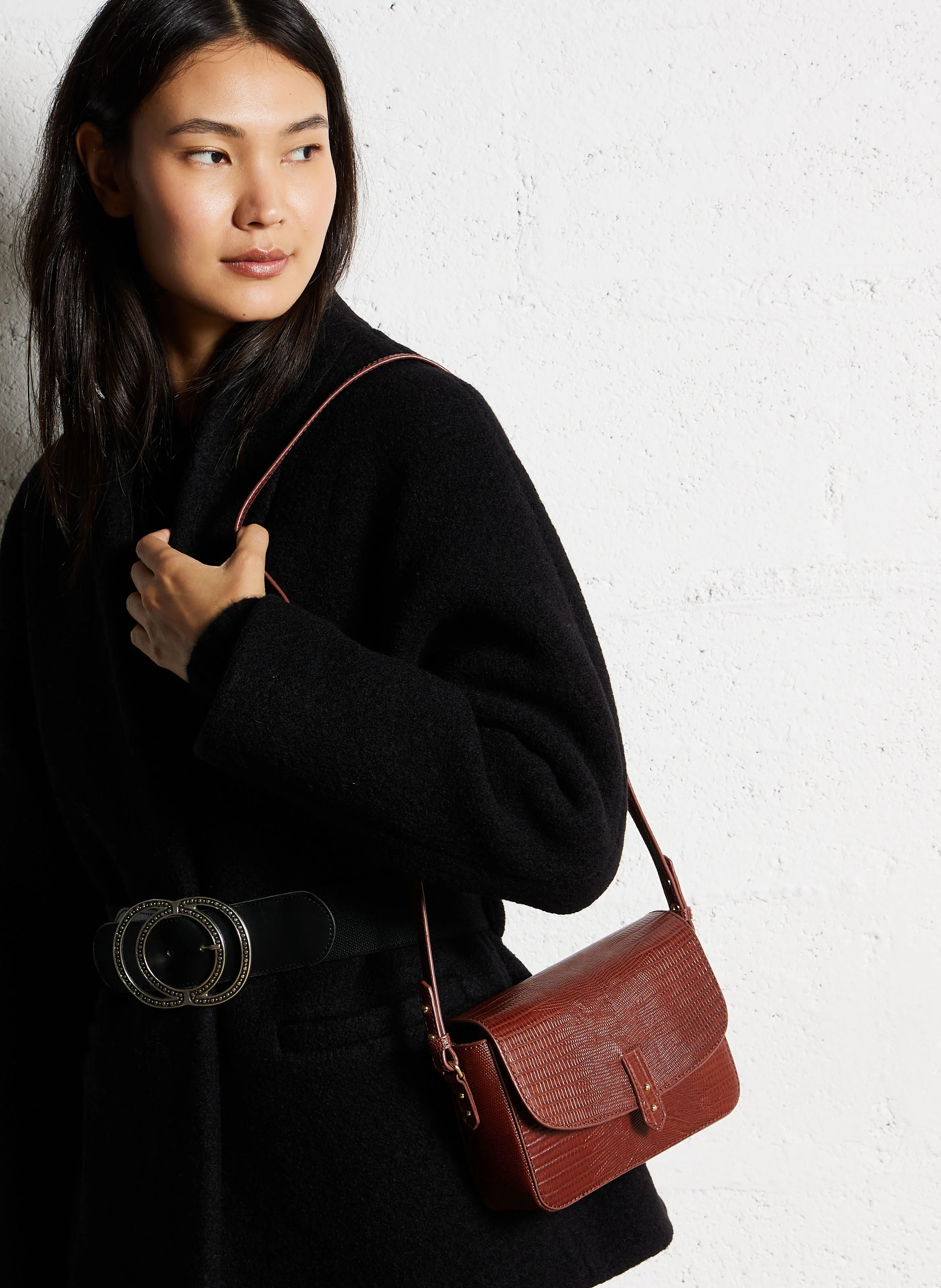 SERVAN - Sac bandoulière en cuir| Rouge