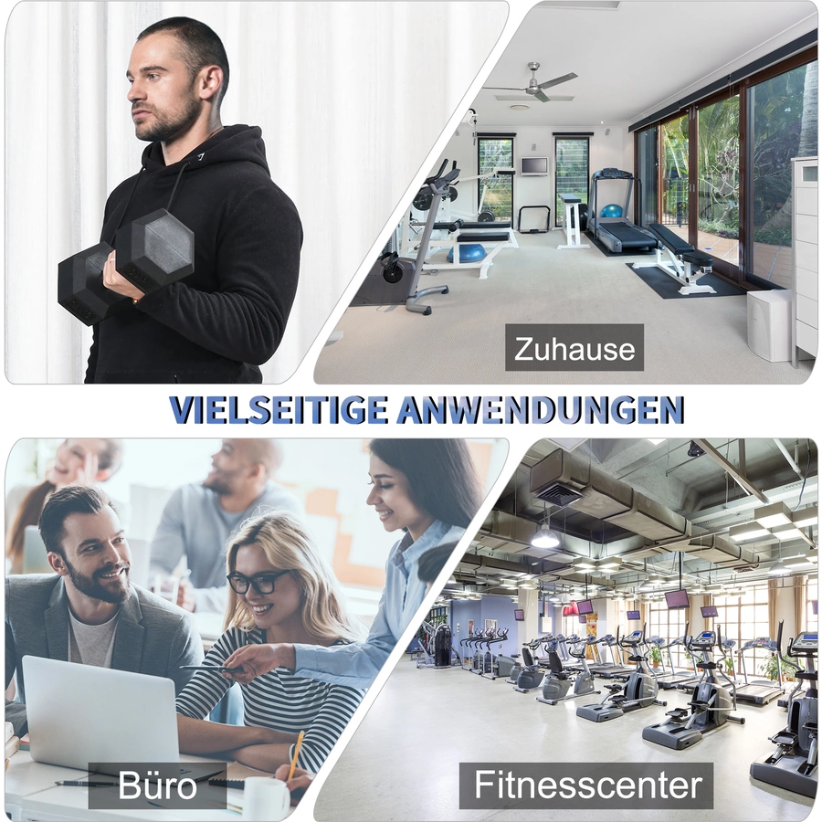 HOMCOM Kurzhantel mit 15 kg schwarz, silber