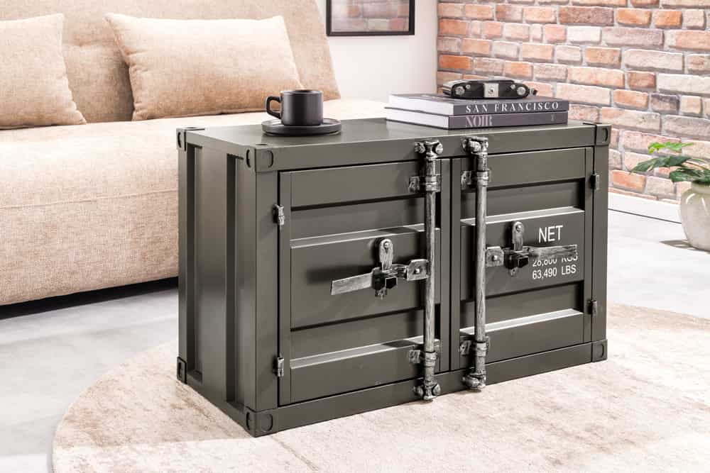 Container-Schrank GLOBETROTTER 80cm anthrazit Metall Aktenschrank mit Flügeltüren