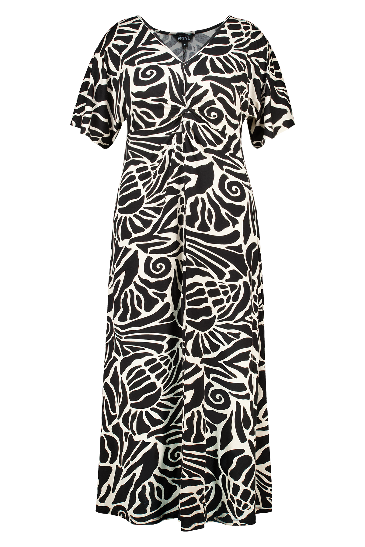 Jurk met print Multi zwart-wit