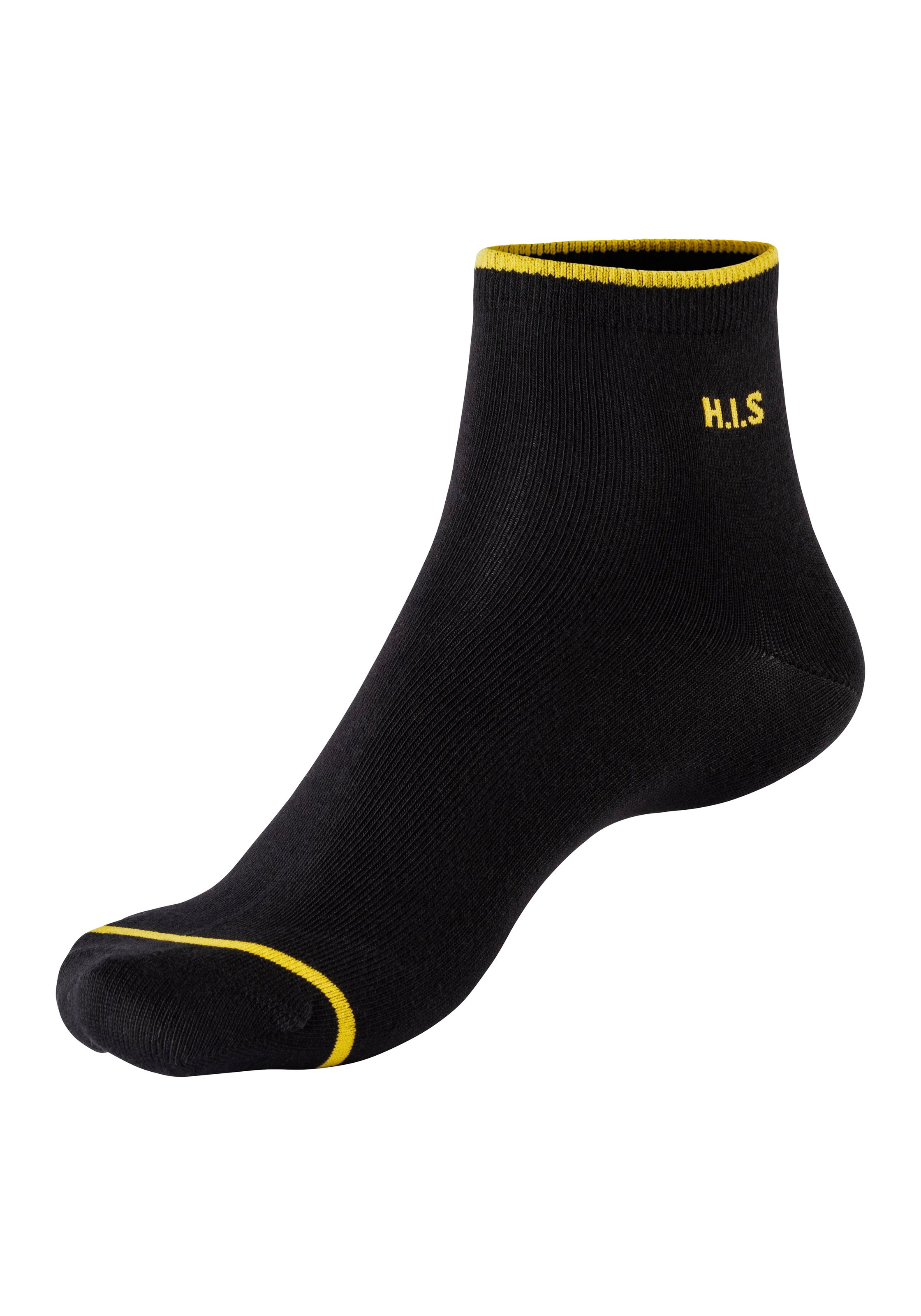 H.I.S Kurzsocken Packung, 7 Stk. tlg. mit farbigen Bündchen