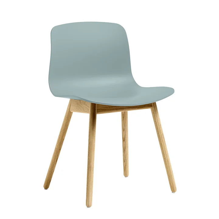 HAY - About A Chair AAC 12, Eiche lackiert / dusty blue 2.0 (Kunststoffgleiter)