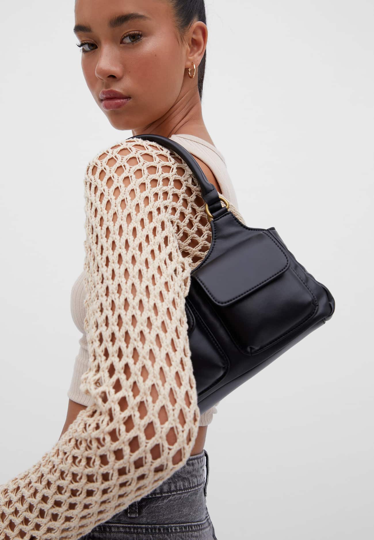 Bolsa de ombro com bolsos