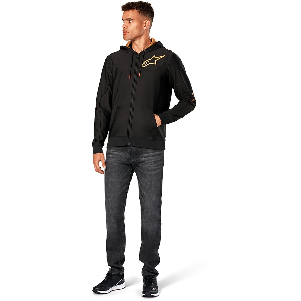 Alpinestars - Sweat zippé à capuche Sessions V3 Noir / Or