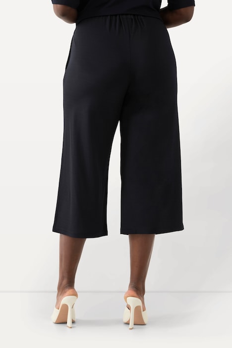 Slinky-Culotte, wadenlang, weites Bein, Elastikbund