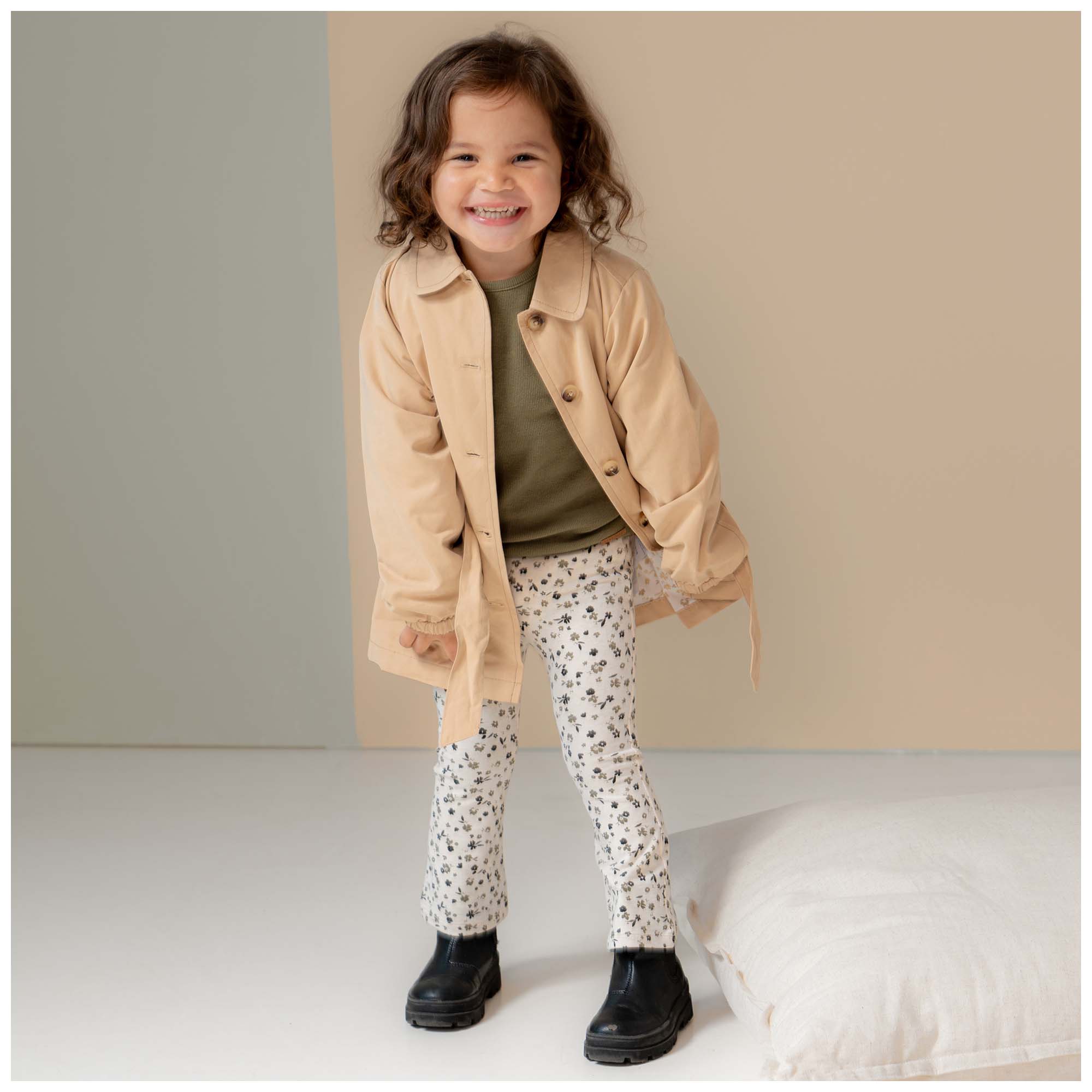 Prénatal peuter broek  all over print bruin
