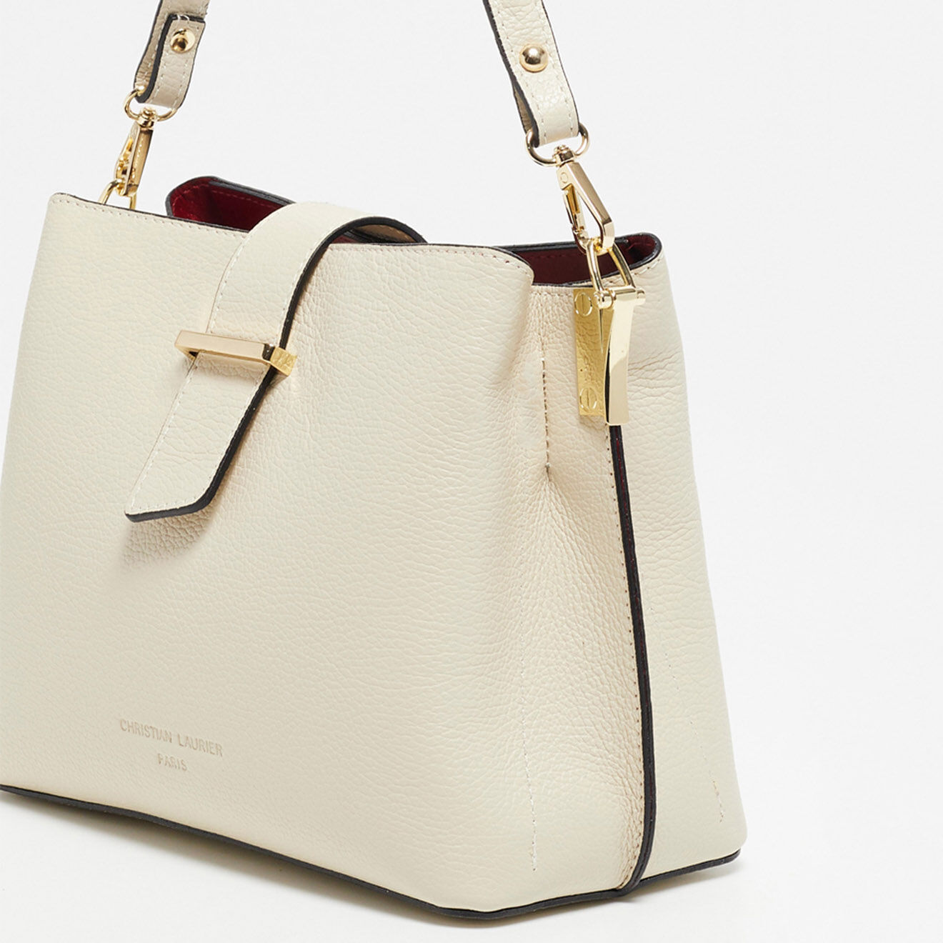 Christian Laurier Sac à main en Cuir Lessie nude - 25x21x12.5 cm