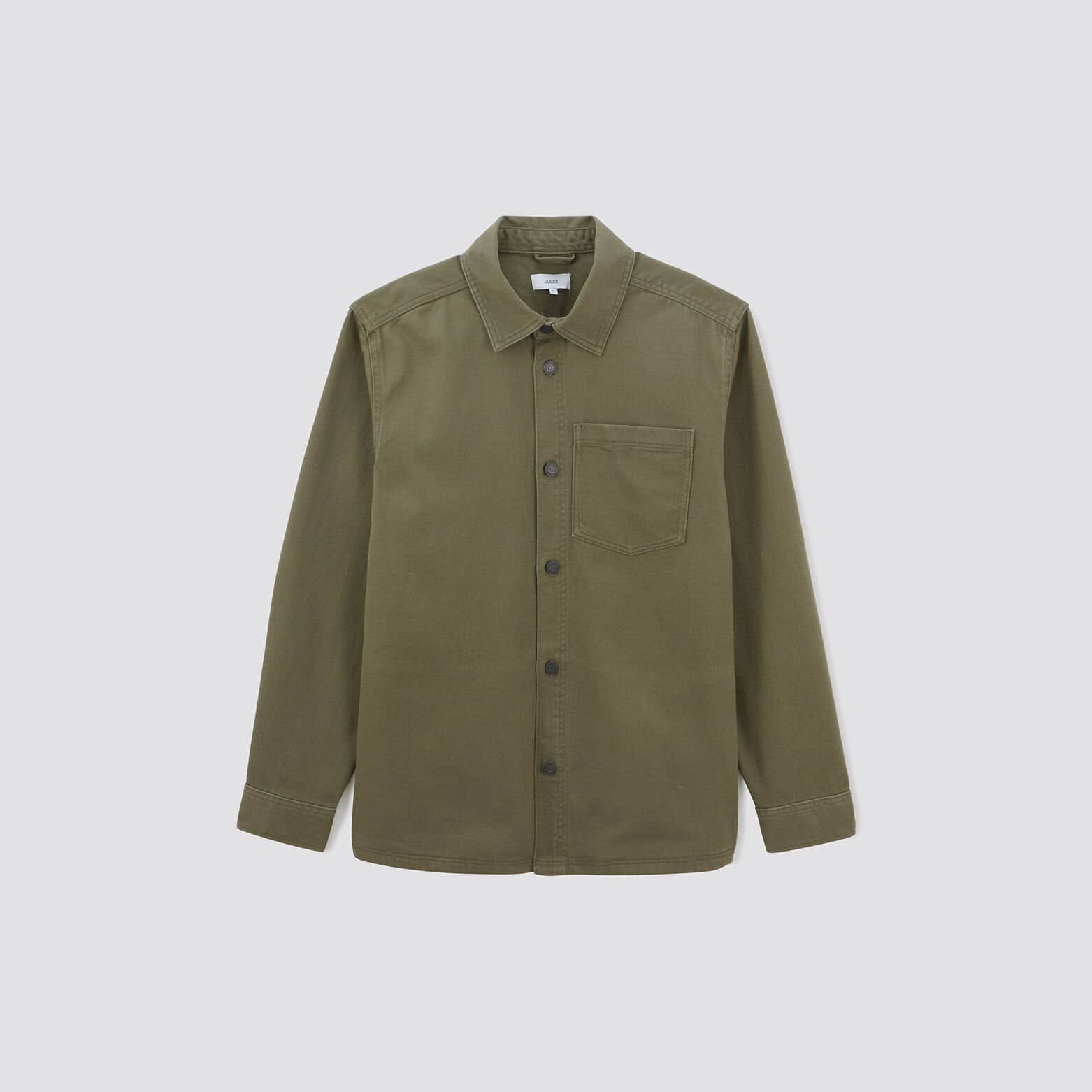 Surchemise regular unie coton recyclé Vert clair