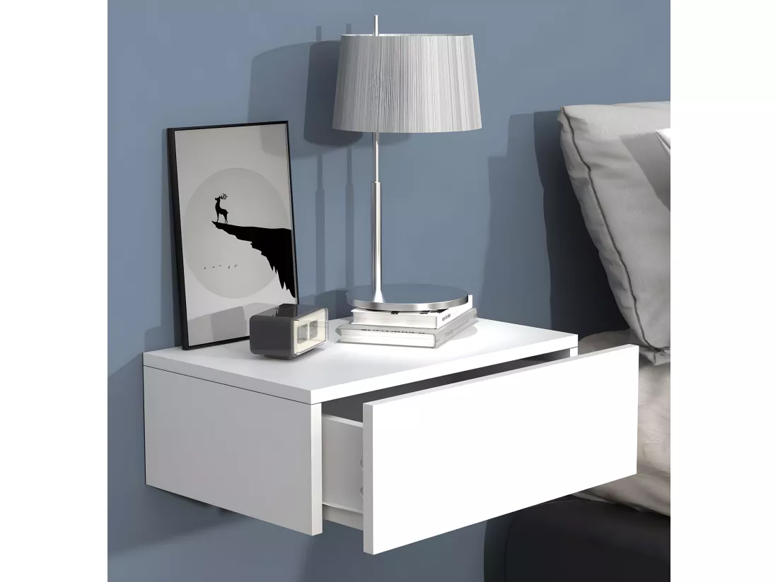 Table de nuit murale suspendue en bois Usal M 45 cm