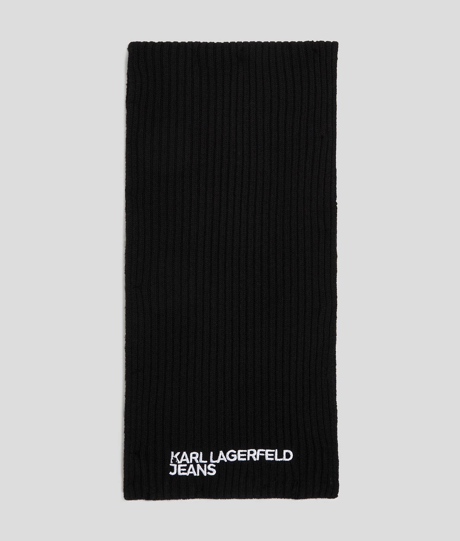 ÉCHARPE COTELÉE À LOGO KLJ - Noir