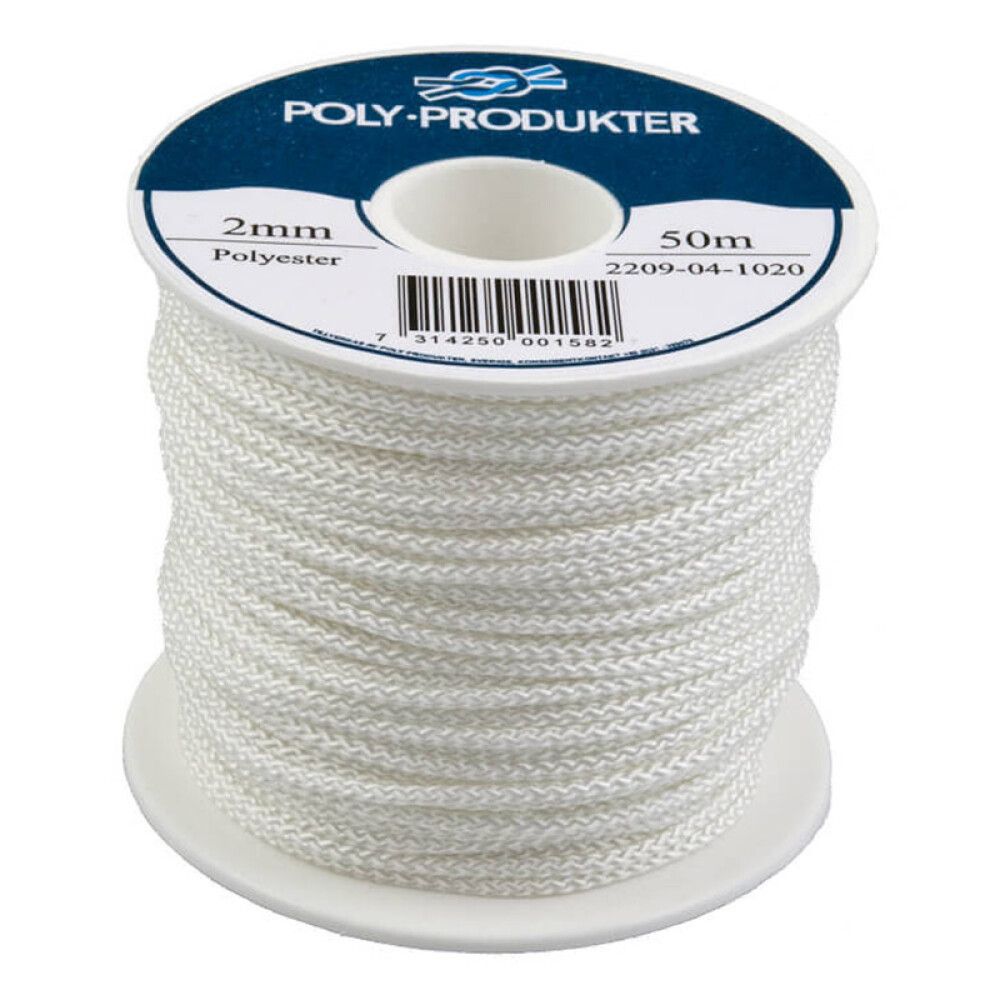 POLYESTERSILKELINE POLY-PRODUKTER Ø2MMX50M HVIT