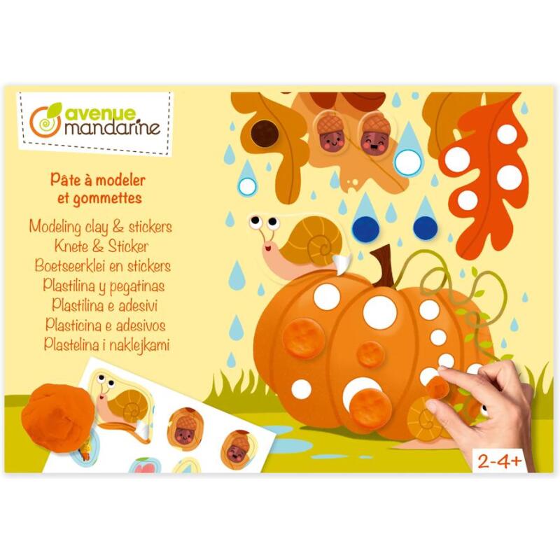 Boîte créative, Pâte à modeler et gommettes, Saisons - Orange