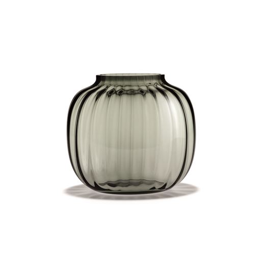 Holmegaard Primula Oval Vase, Smoke, 17,5 cm