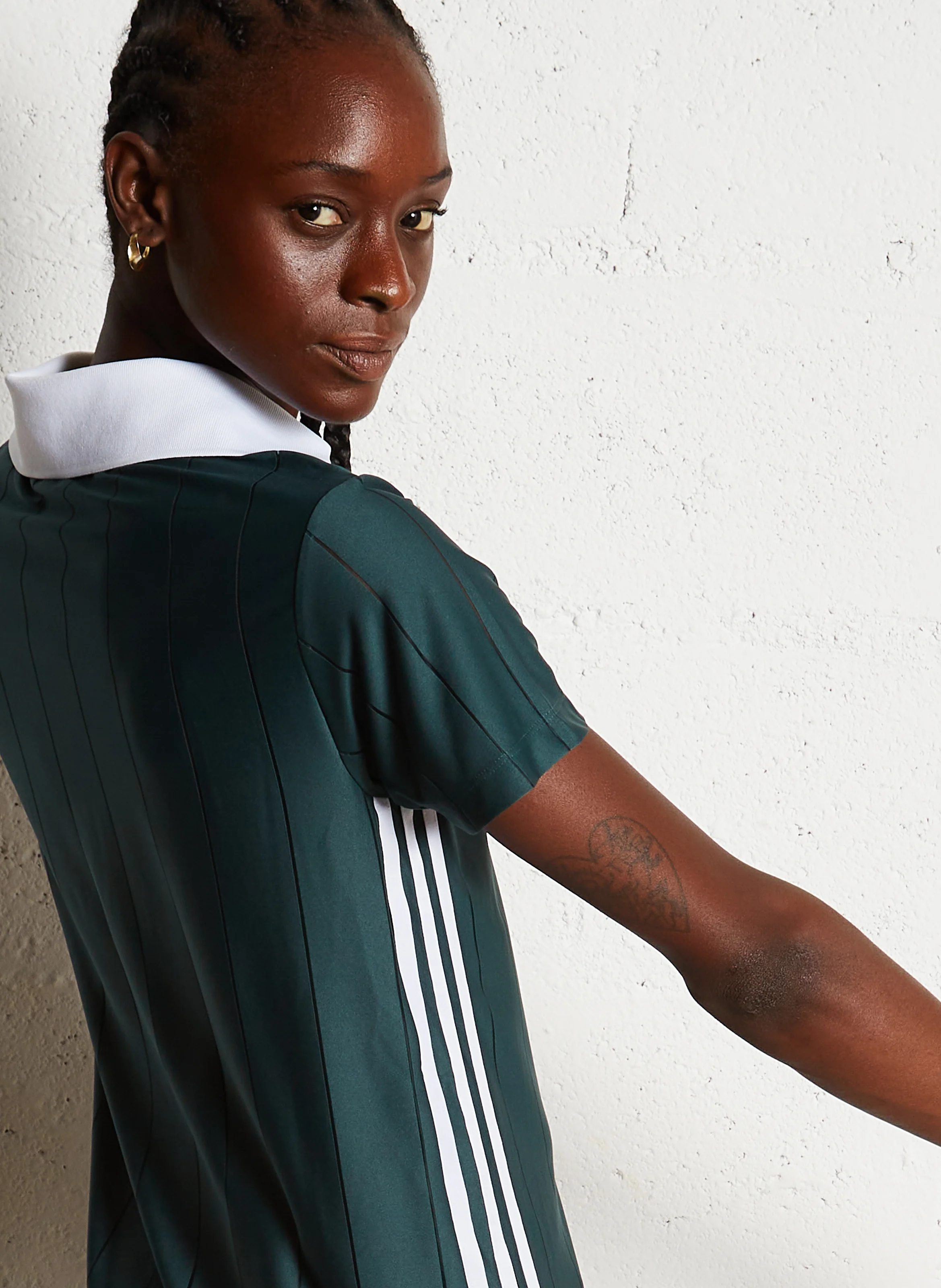 Robe courte rayée| Vert