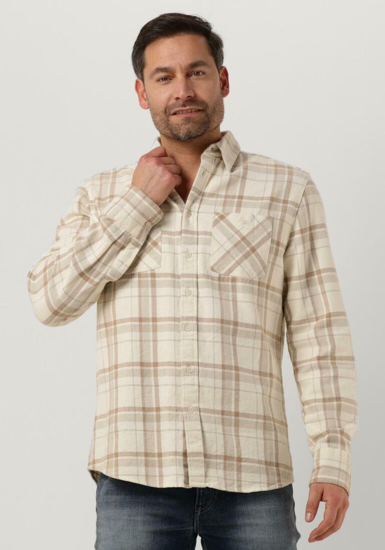 BUTCHER OF BLUE beige butcher of blue overshirt richard twill check shirt