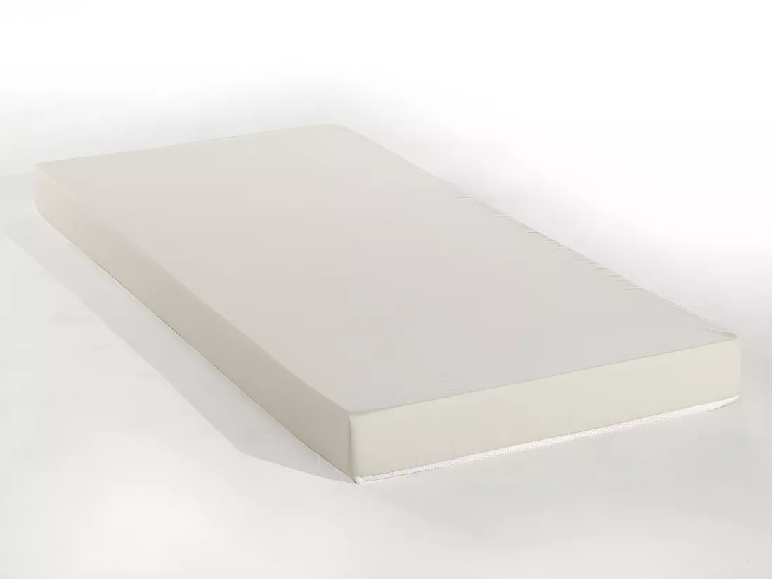 Lit banquette gigogne capitonné - 2 x 90 x 190 cm - Tissu - Beige + Matelas - LOUISE