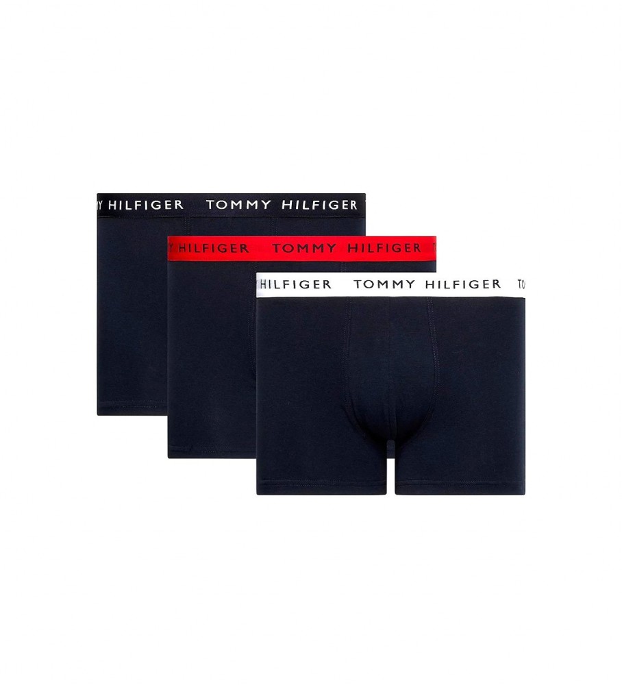 Pacote com 3 cuecas boxer essenciais azul-marinho da Tommy Hilfiger