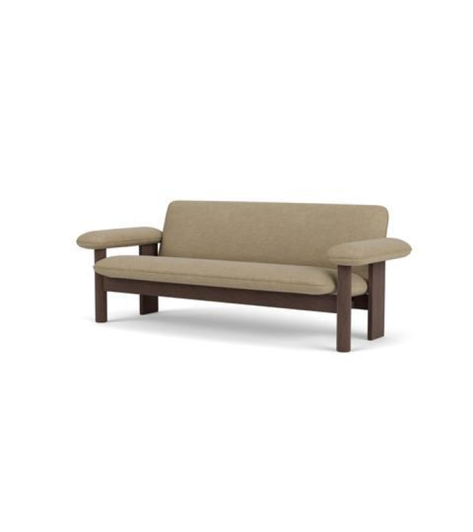 Audo Copenhagen Brasilia 2-zits bank donker eiken Bouclé 02 Beige