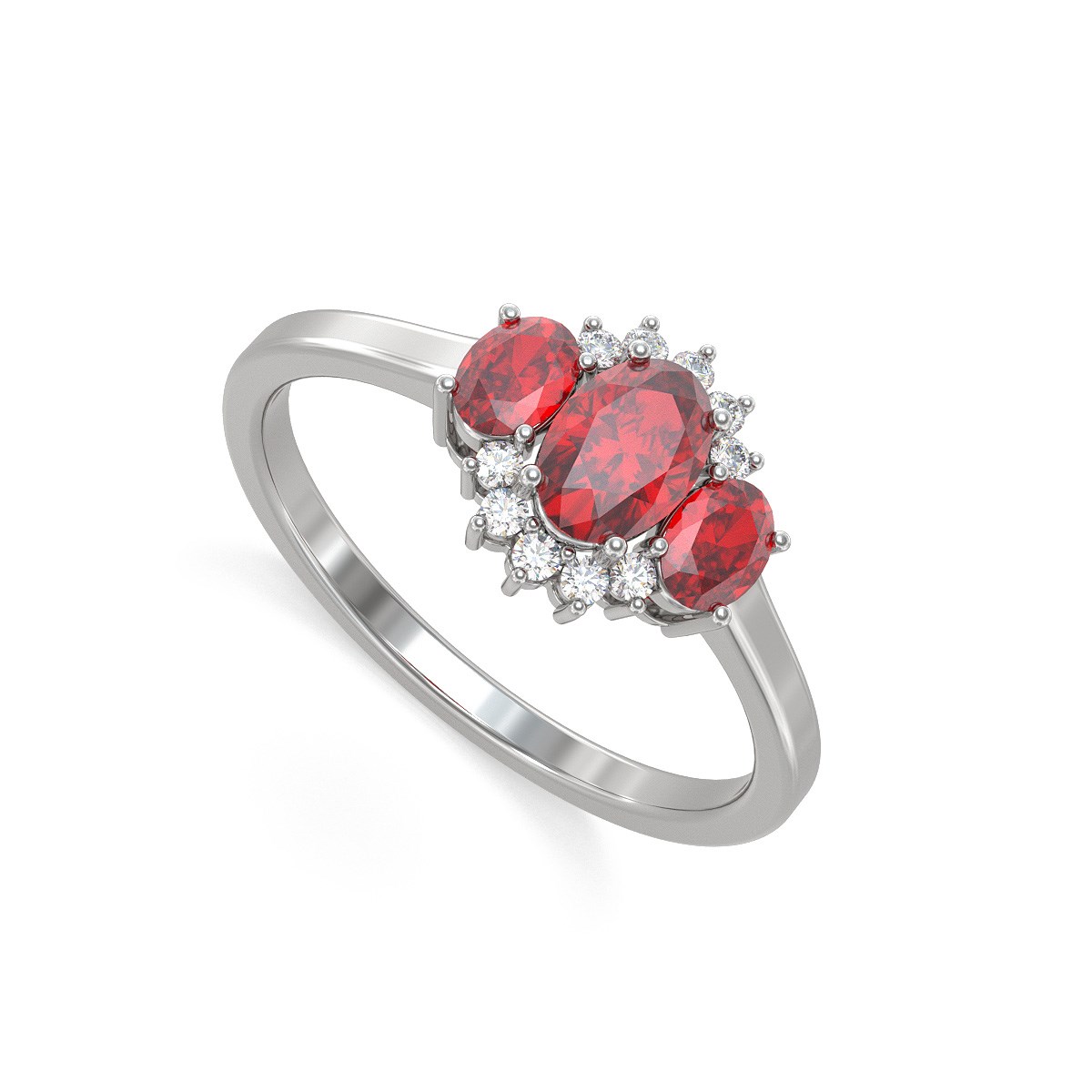 Bague ADEN Rubis et diamants sur Argent 925 1.358grs