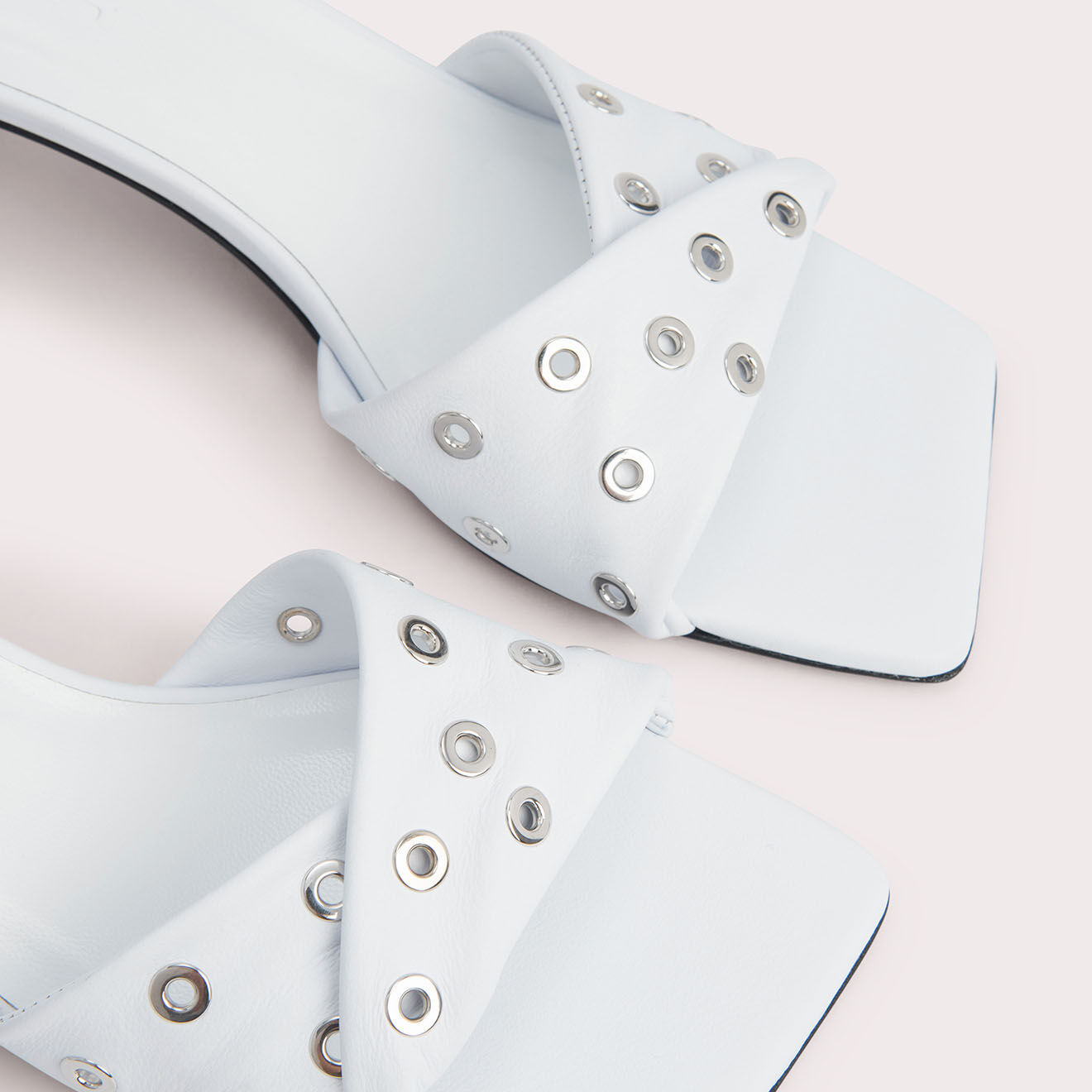 By Far Mules en Cuir Rocco blanches - Talon 5 cm