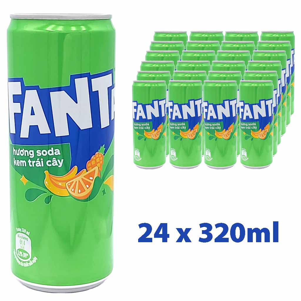 Fanta Cream Soda Fruity Sahne Brause & Frucht - DOSE 24x 0,32 L = 7,68 Liter MHD:2.1.25