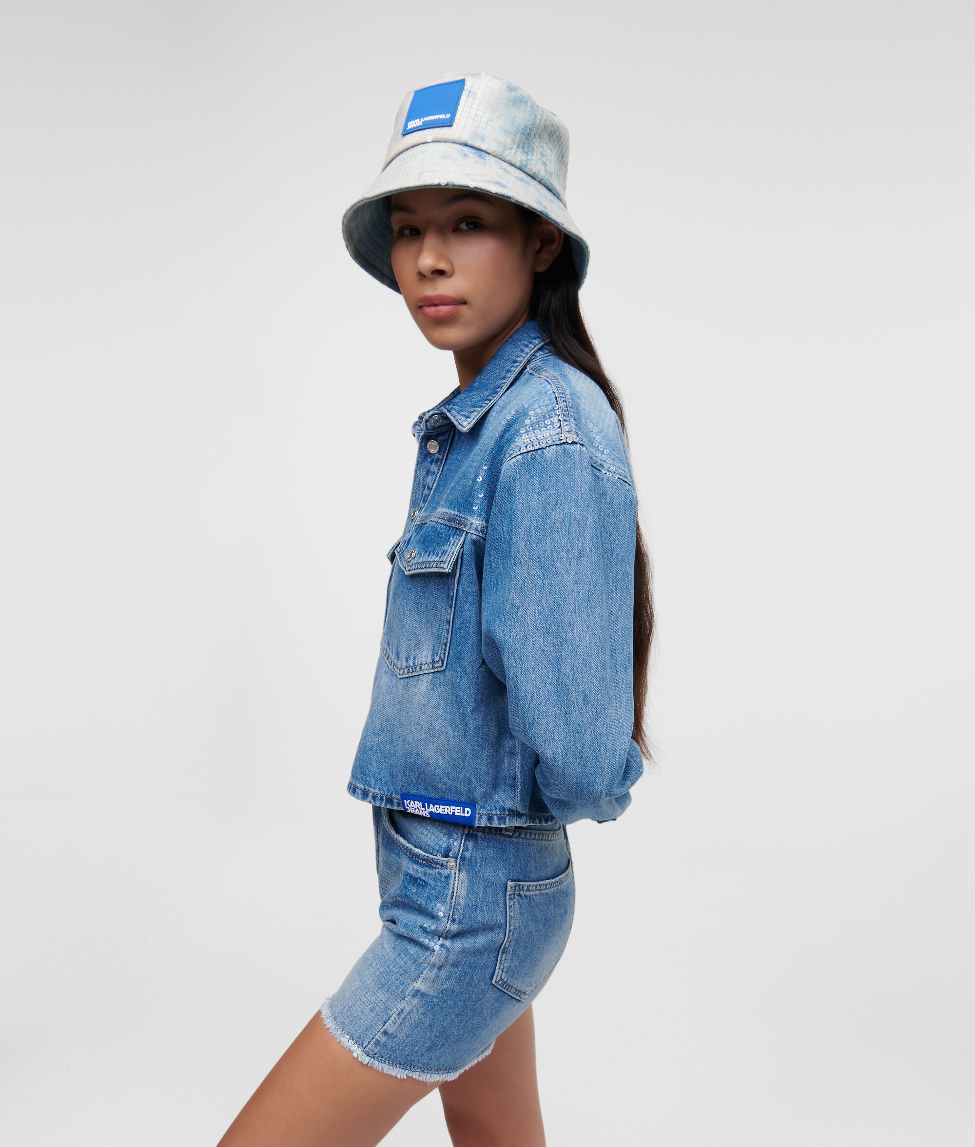 CHEMISE EN JEAN PAILLETTÉE OVERSIZE KLJ
