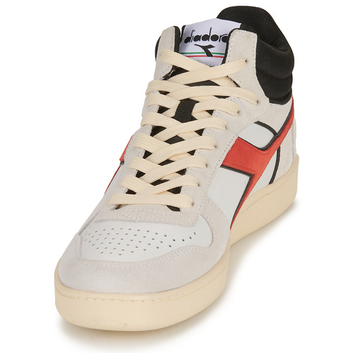 Diadora - MAGIC BASKET DEMI CUT SUEDE LEATHER - Blanc / Rouge / Noir