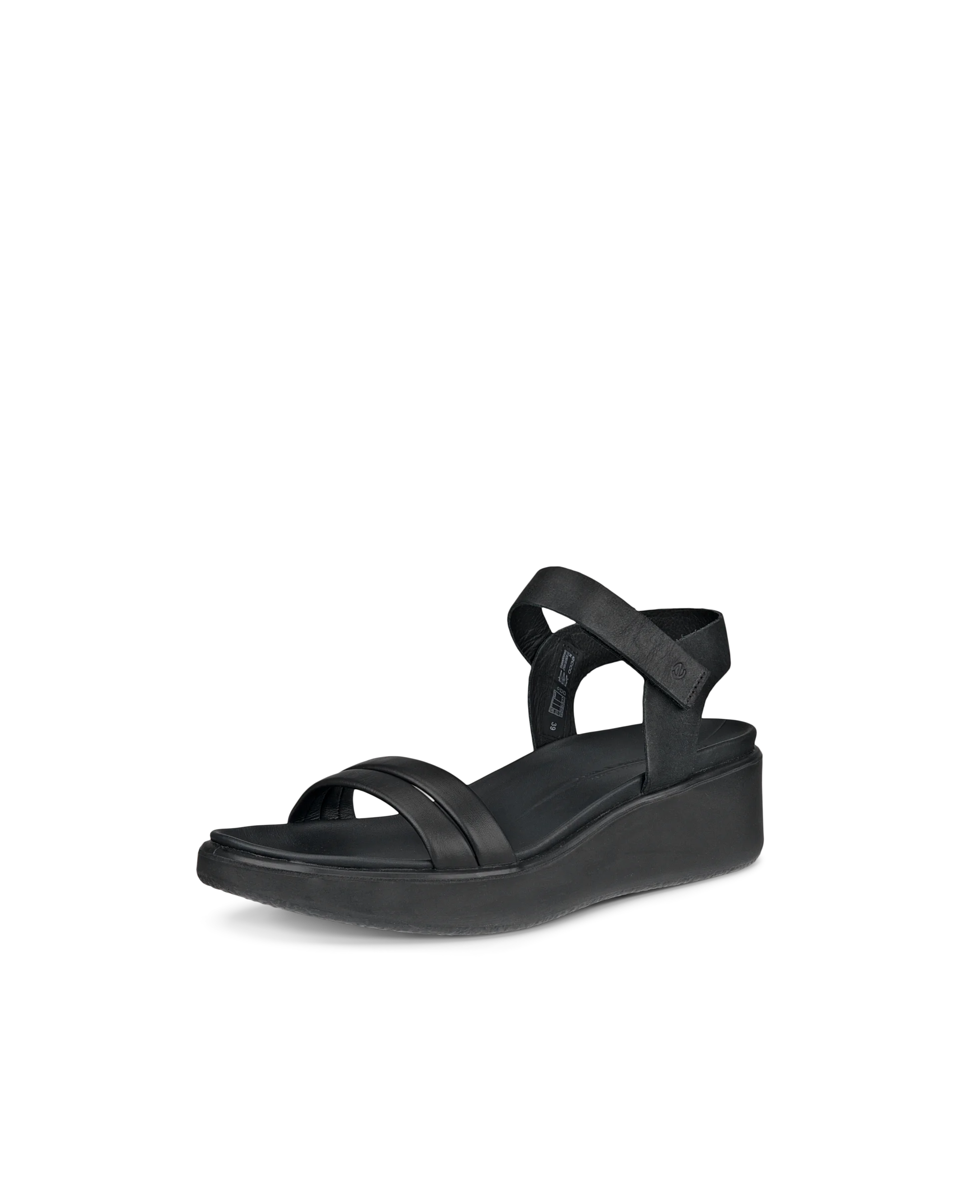 ECCO FLOWT WEDGE LX W Damen Ledersandale mit Keilabsatz Schwarz