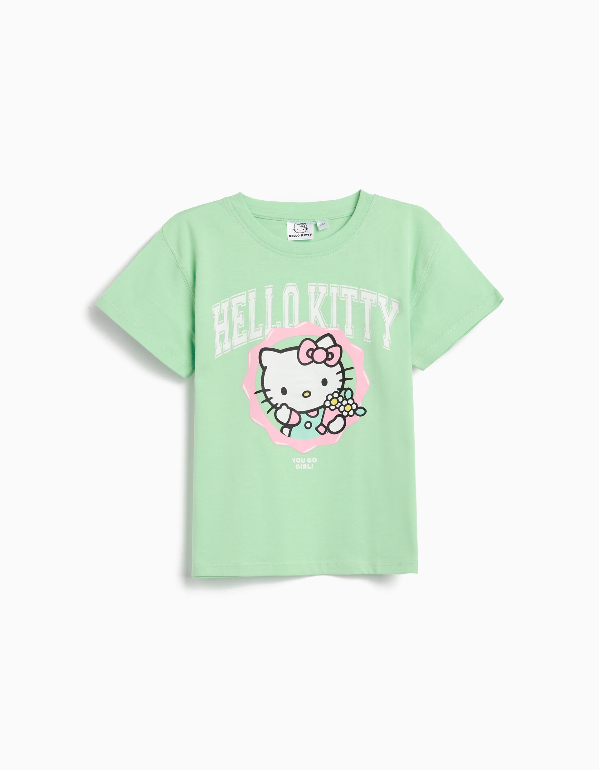 T-shirt 'Hello Kitty', Menina, Verde Claro