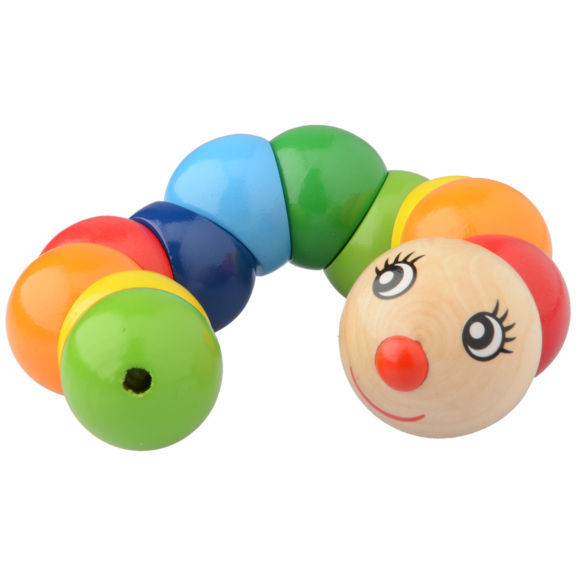 Eichhorn Baby Greifling Holzwurm natur / bunt